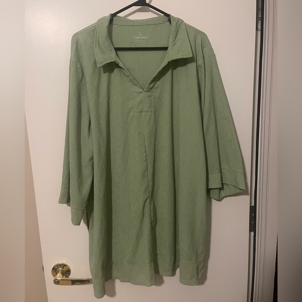 Green Collared Tunic Top